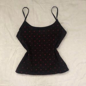 goth y2k 2000s printed black cami top